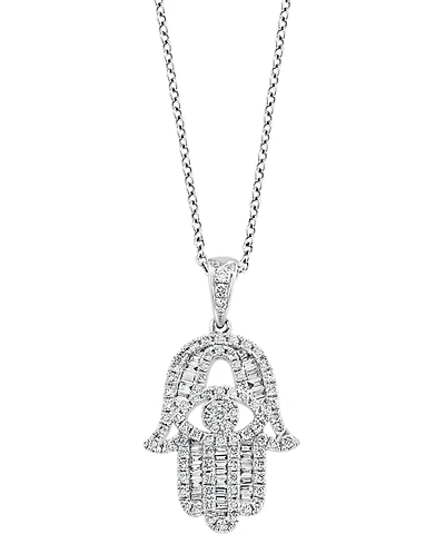 Effy Diamond Hamsa Hand 18" Pendant Necklace (1/2 ct. t.w.) in 14k White Gold