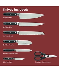 Anolon AlwaysSharp Japanese Steel 8-Pc. Knife Block Set