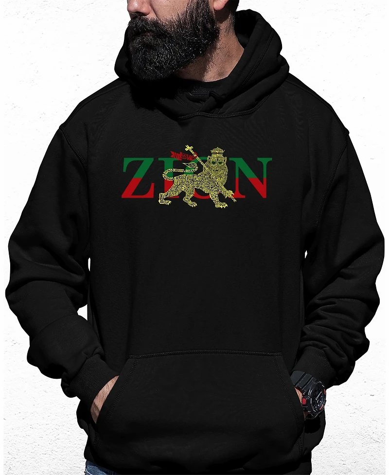 Men's Zion - One Love Word Art Hooded Sweatshirt