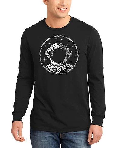 Men's I Need My Space Astronaut Word Art Long Sleeve T-shirt