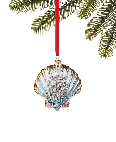 Holiday Lane Seaside Glass Seashell Ornament, Exclusively at Macy's