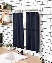 Martine Microfiber Semi-Sheer Rod Pocket Kitchen Curtain Valance Tiers Set