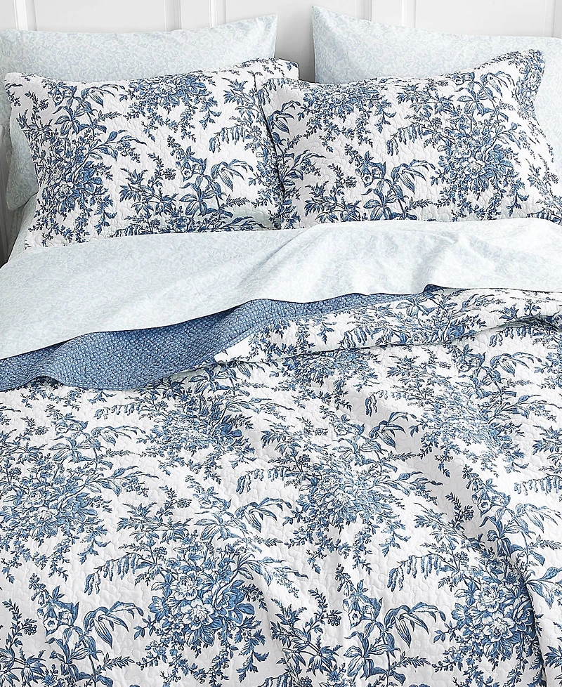 Laura Ashley Bedford Cotton Reversible -Pc. Quilt Set