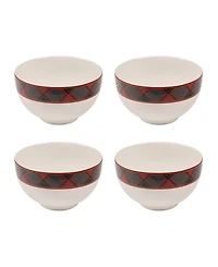 Spode Christmas Tree Tartan Rice Bowl, Set of 4