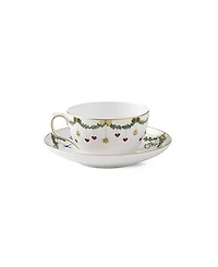 Star Fluted Christmas Teacup Saucer