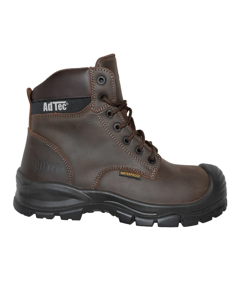 AdTec Men's 6" Waterproof Composite Toe Work Boot Brown