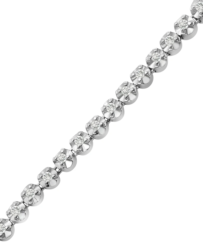 Wrapped Diamond Tennis Bolo Anklet (1/2 ct. t.w.) in Sterling Silver, Created for Macy's