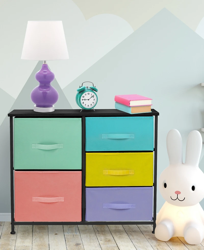 Sorbus Dresser with 5 Drawers - Storage Chest Organizer with Steel Frame, Wood Top, Handles