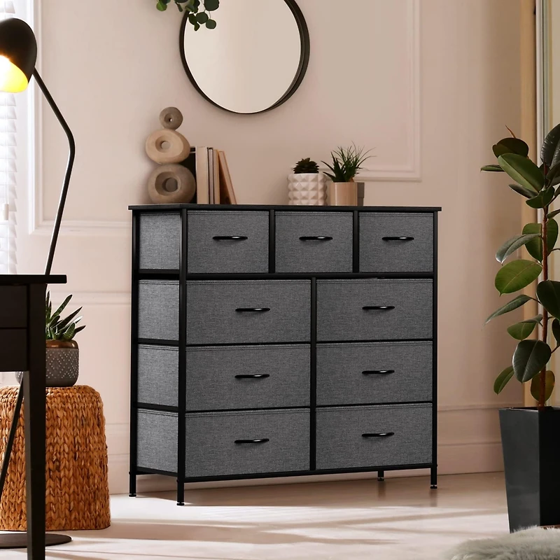 Sorbus 9 Drawers Dresser - Furniture Storage for Bedroom, Closet, Office Organization Steel Frame, Wood Top