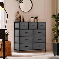 Sorbus 9 Drawers Dresser - Furniture Storage for Bedroom, Closet, Office Organization Steel Frame, Wood Top