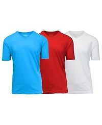 Galaxy By Harvic Men's Short Sleeve V-Neck T-shirt, Pack of 3