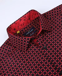 Men's Slim Fit Business Nautical Button Down Dress Shirt