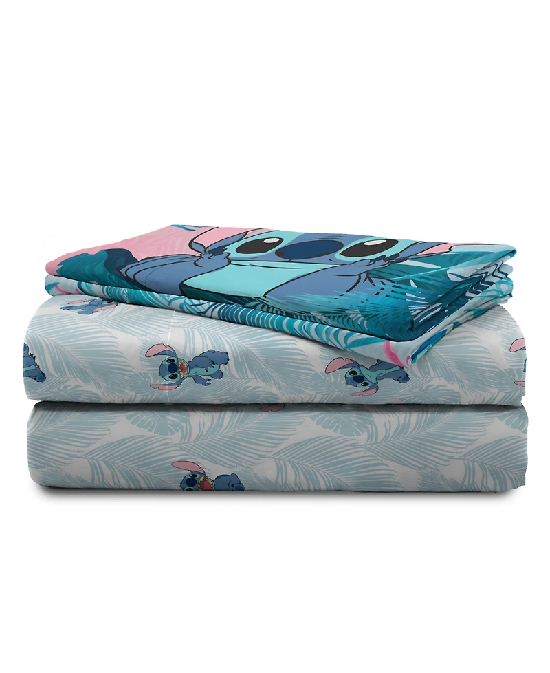 Disney Lilo and Stitch Floral Fun 4-Pc. Sheet Set