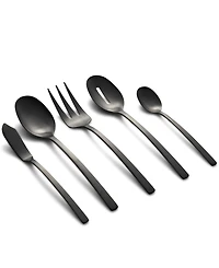Cambridge Silversmiths Beacon Black Satin 45-Piece Flatware Set, Service for 8