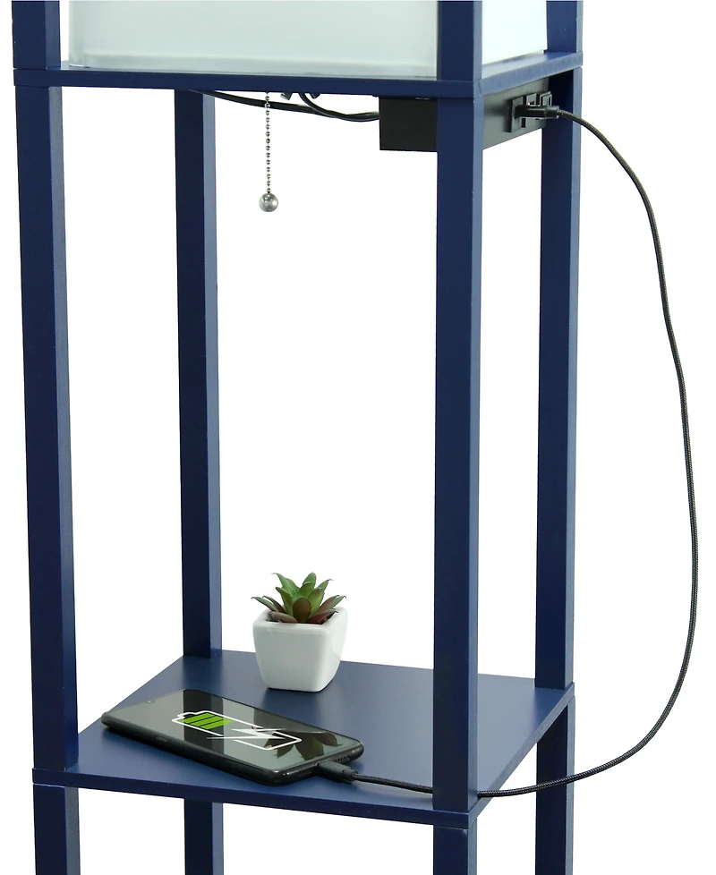 Simple Designs Floor Lamp Etagere Organizer Storage Shelf