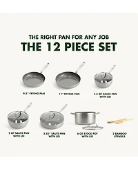 GreenPan Chatham Stainless Ceramic Nonstick 12-Pc. Cookware Set
