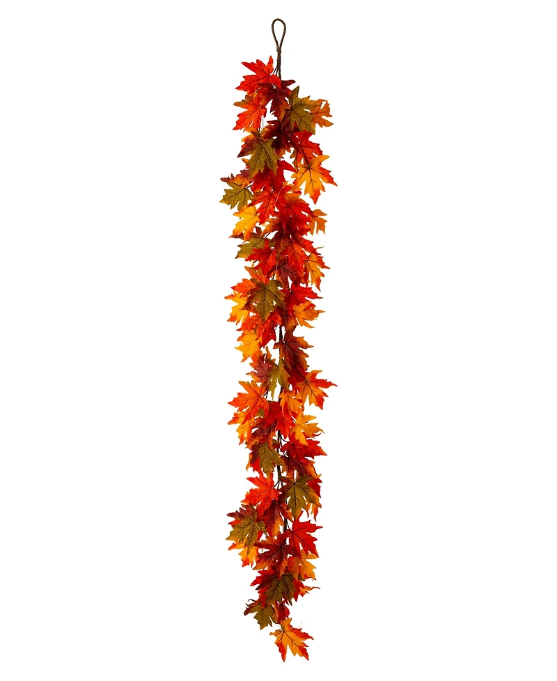 Glitzhome 6' L Fall Lighted Maple Leaves Garland