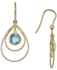 Sky Blue Topaz Double Teardrop Drop Earrings (2-1/5 ct. t.w.) in 14k Gold-Plated Sterling Silver
