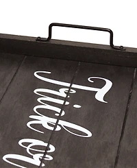 Elegant Designs Decorative Wood Serving Tray with Handles