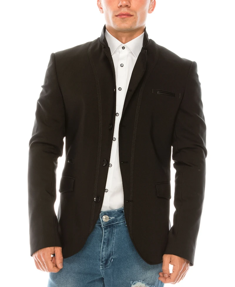 Ron Tomson Men's Modern Symmetric Button Closure Sports Jacket