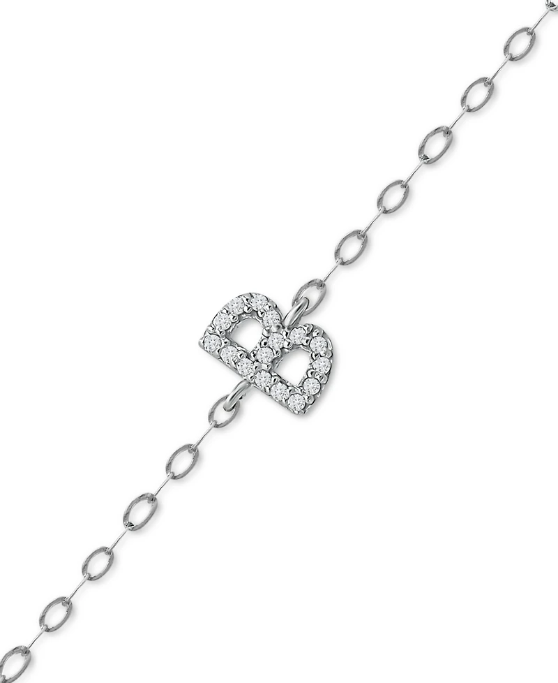 Giani Bernini Cubic Zirconia Initial Ankle Bracelet in Sterling Silver, Created for Macys