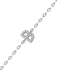 Giani Bernini Cubic Zirconia Initial Ankle Bracelet in Sterling Silver, Created for Macys