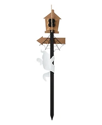 Glitzhome 42" Lighted Halloween Wooden Haunted House Yard Stake