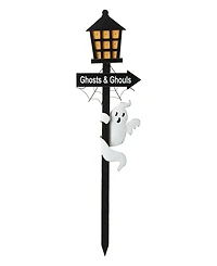 Glitzhome 42" Lighted Halloween Wooden Haunted House Yard Stake