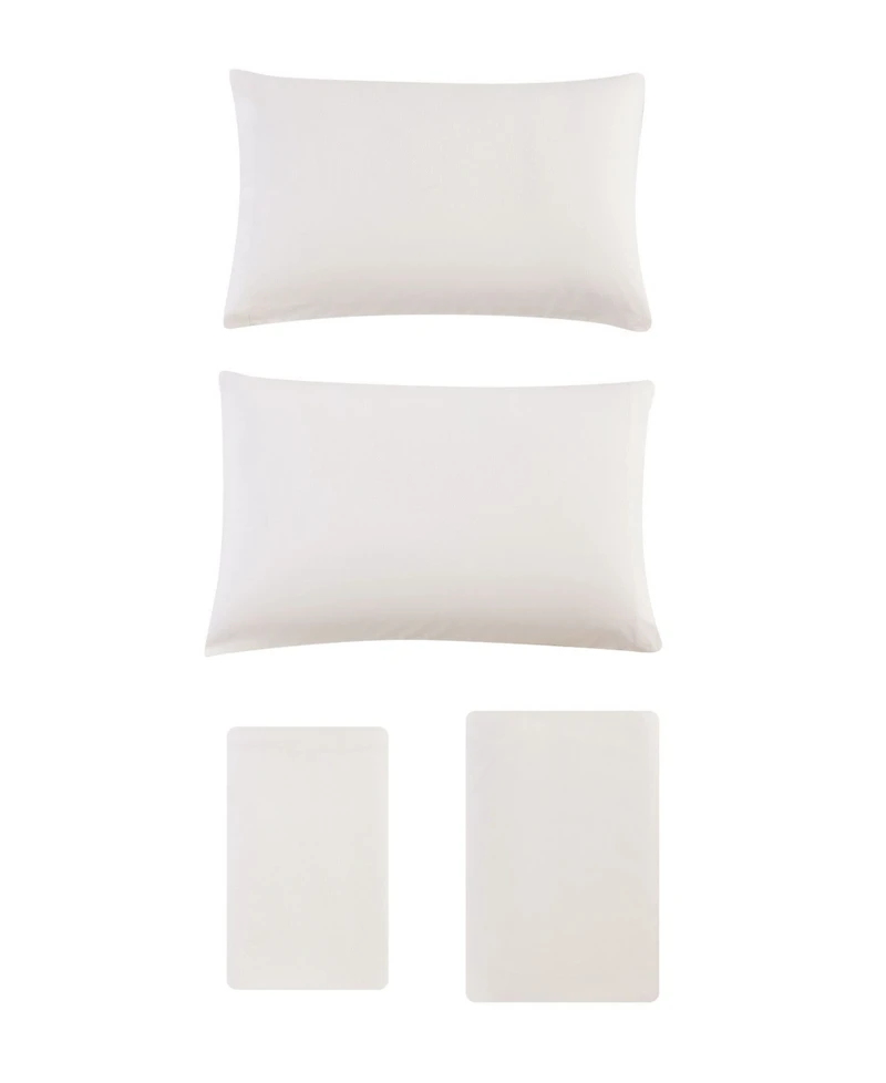 Eddie Bauer Solid 100% Cotton Flannel 4-Piece Sheet Set, Full