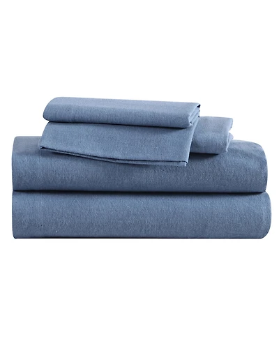 Eddie Bauer Solid 100% Cotton Flannel 4-Piece Sheet Set, Full