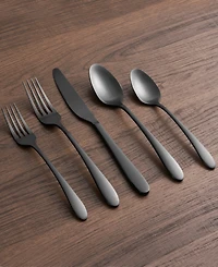 Cambridge Silversmiths Poet Black Satin 20-Piece Flatware Set, Service for 4