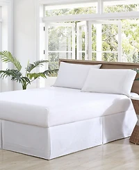 Tommy Bahama Home Solid Pleated Cotton Sateen Tailored Bed Skirt, Queen