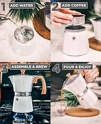 Grosche Milano Stovetop Espresso Maker Moka Pot 6 Espresso Cup Size 9.3 oz