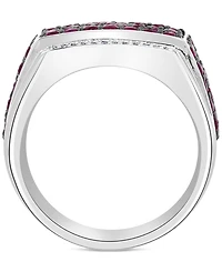 Effy Men's Ruby (2-1/2 ct. t.w.) & Diamond (1/10 Ring Sterling Silver
