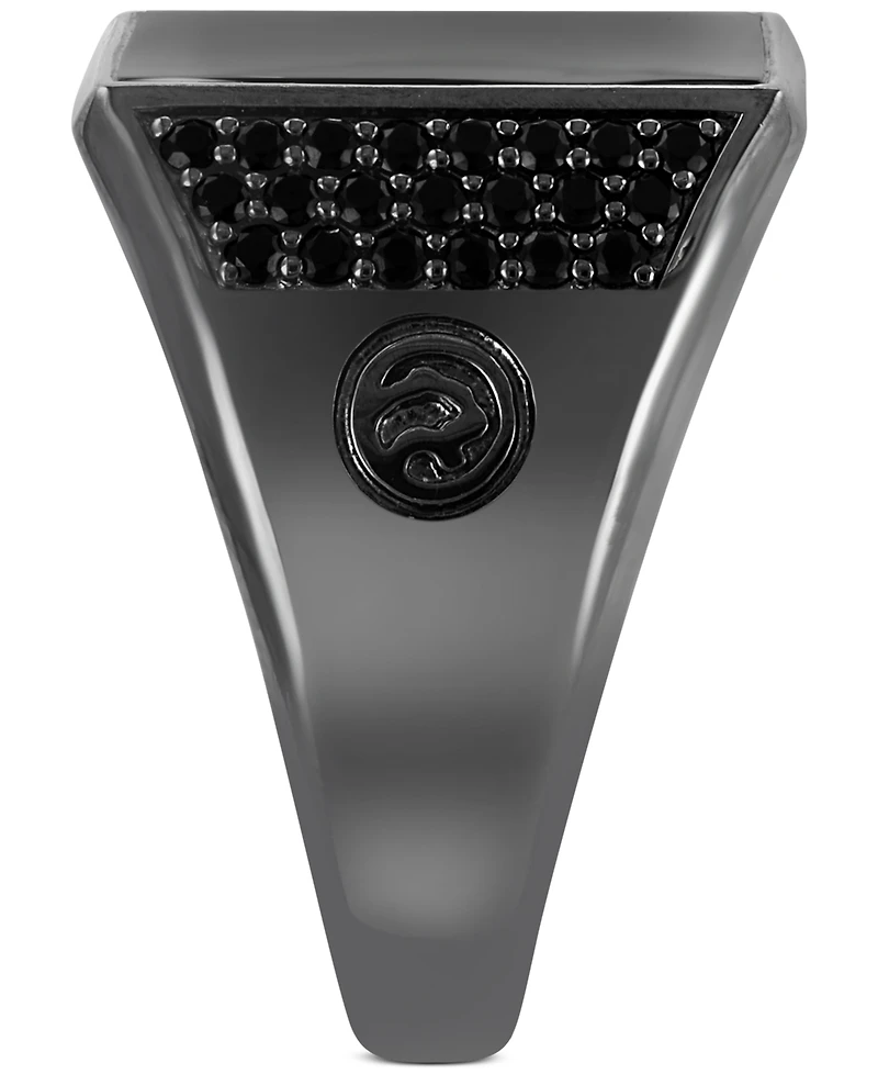 Effy Men's Onyx and Black Spinel Statement Ring Rhodium-Plated Sterling Silver