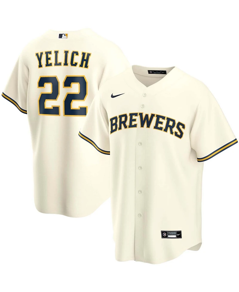 Men's Christian Yelich Cream Milwaukee Brewers Alternate Replica Player Jersey