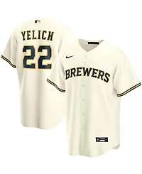 Men's Christian Yelich Cream Milwaukee Brewers Alternate Replica Player Jersey