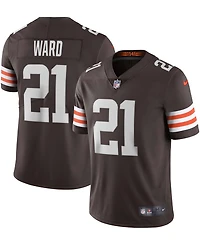 Men's Denzel Ward Brown Cleveland Browns Vapor Limited Jersey