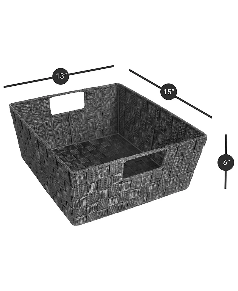 Sorbus 3-Pack Storage Basket Set - Mesh Hand-Woven, Stackable Baskets for Shelves, Closets, Bathroom and More