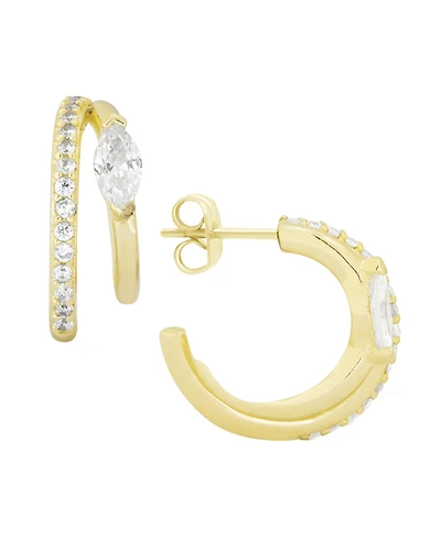 And Now This Cubic Zirconia Double C Hoop Earring