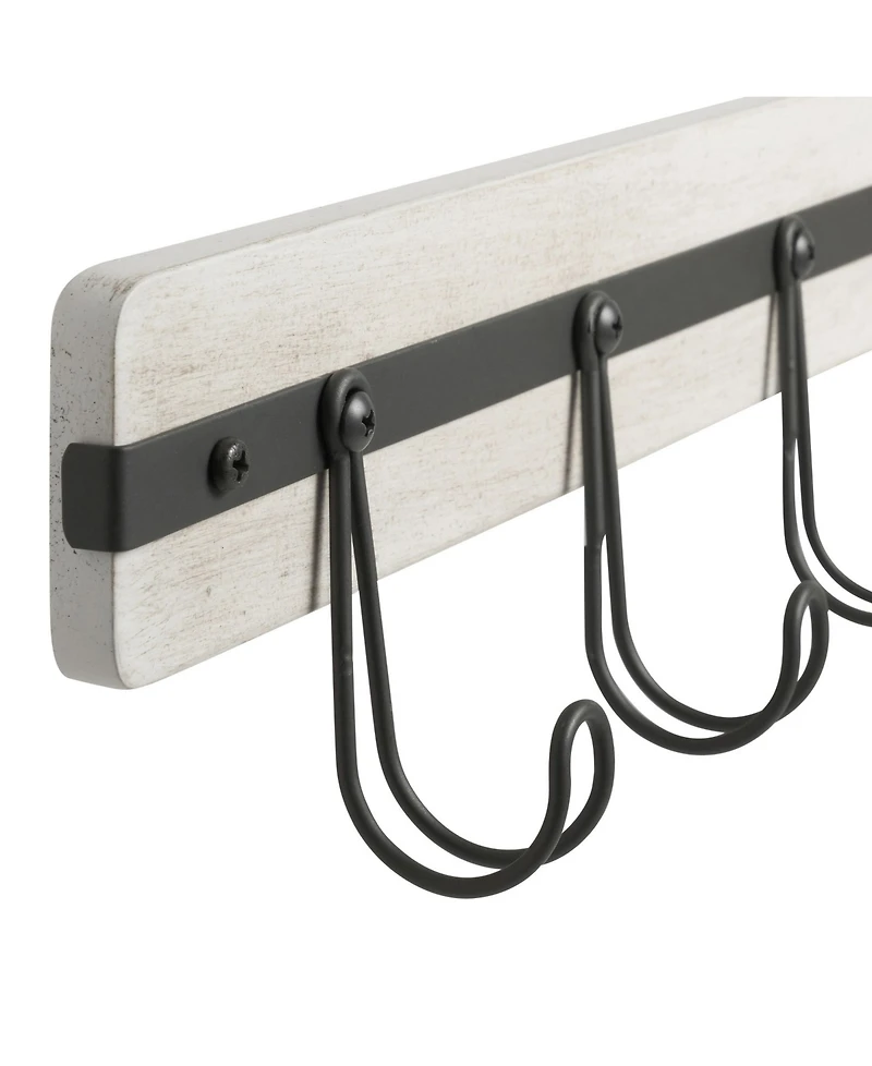 Spectrum Rowan Wall Mount 5-Hook Wood Entryway Storage and Organization Rack