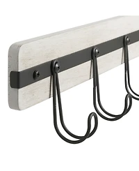 Spectrum Rowan Wall Mount 5-Hook Wood Entryway Storage and Organization Rack
