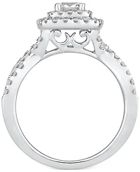 Princess-Cut Diamond Twist Halo Engagement Ring (1 ct. t.w.) 14k Gold