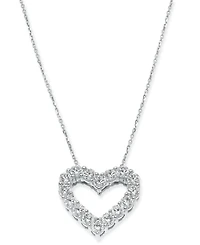 Diamond 18" Heart Pendant Necklace (2 ct. t.w.) in 14k White Gold