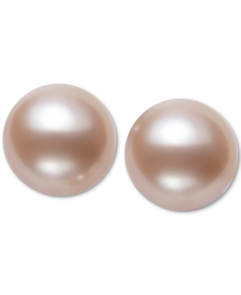 Belle de Mer Cultured Freshwater Button Pearl (8-9mm) Stud Earrings
