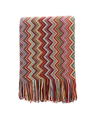 Happycare Textiles Multi-Color Chevron Pattern Throw, 60" x 50"
