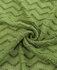 Happycare Textiles Solid Soft Zigzag Lightweight Throw, 60" x 50"
