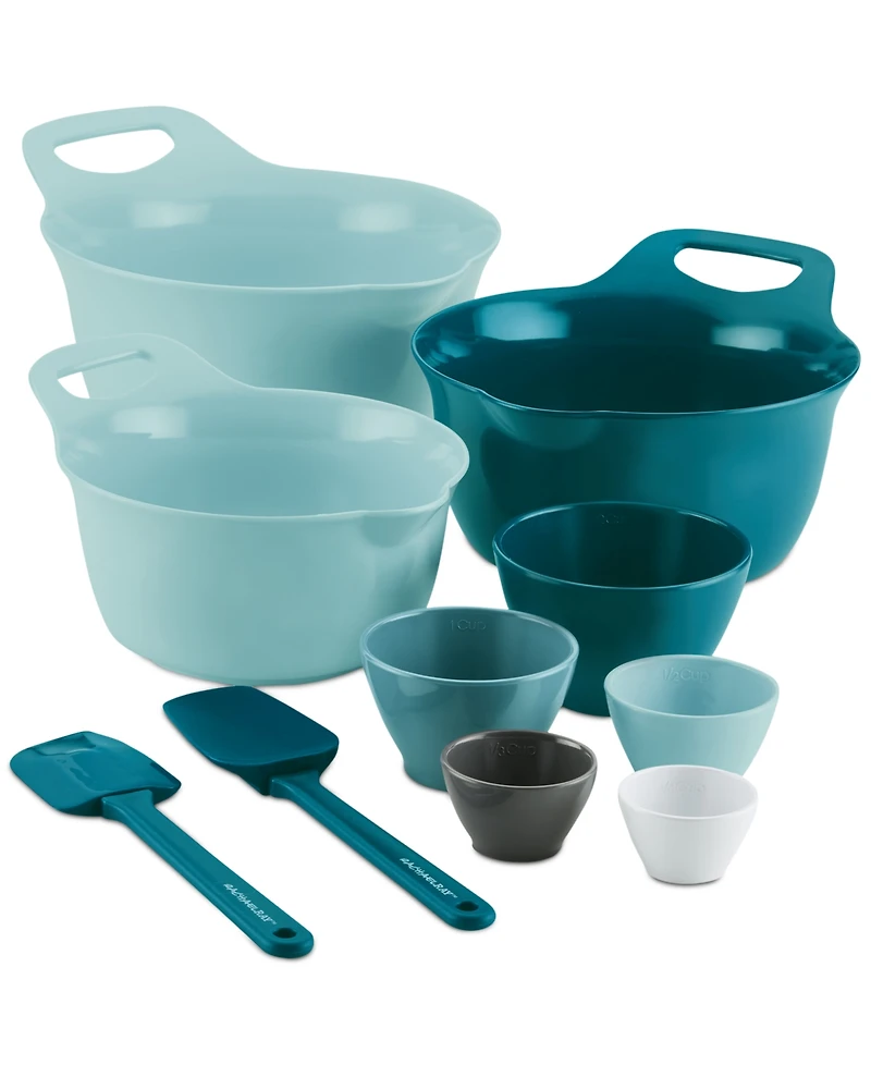 Rachael Ray 10-Pc. Mix and Measure Mixing Bowl Measuring Cup Utensil Set