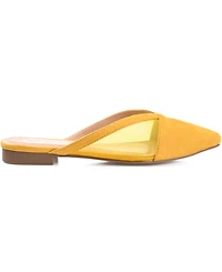 Journee Collection Women's Reeo Mesh Pointed Toe Slip On Mules