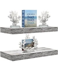Sorbus 2 Pack 16 Inch Rectangle Wall Mounted Floating Shelves - for Home Decor to Display Trophies, Books, Frames, and more